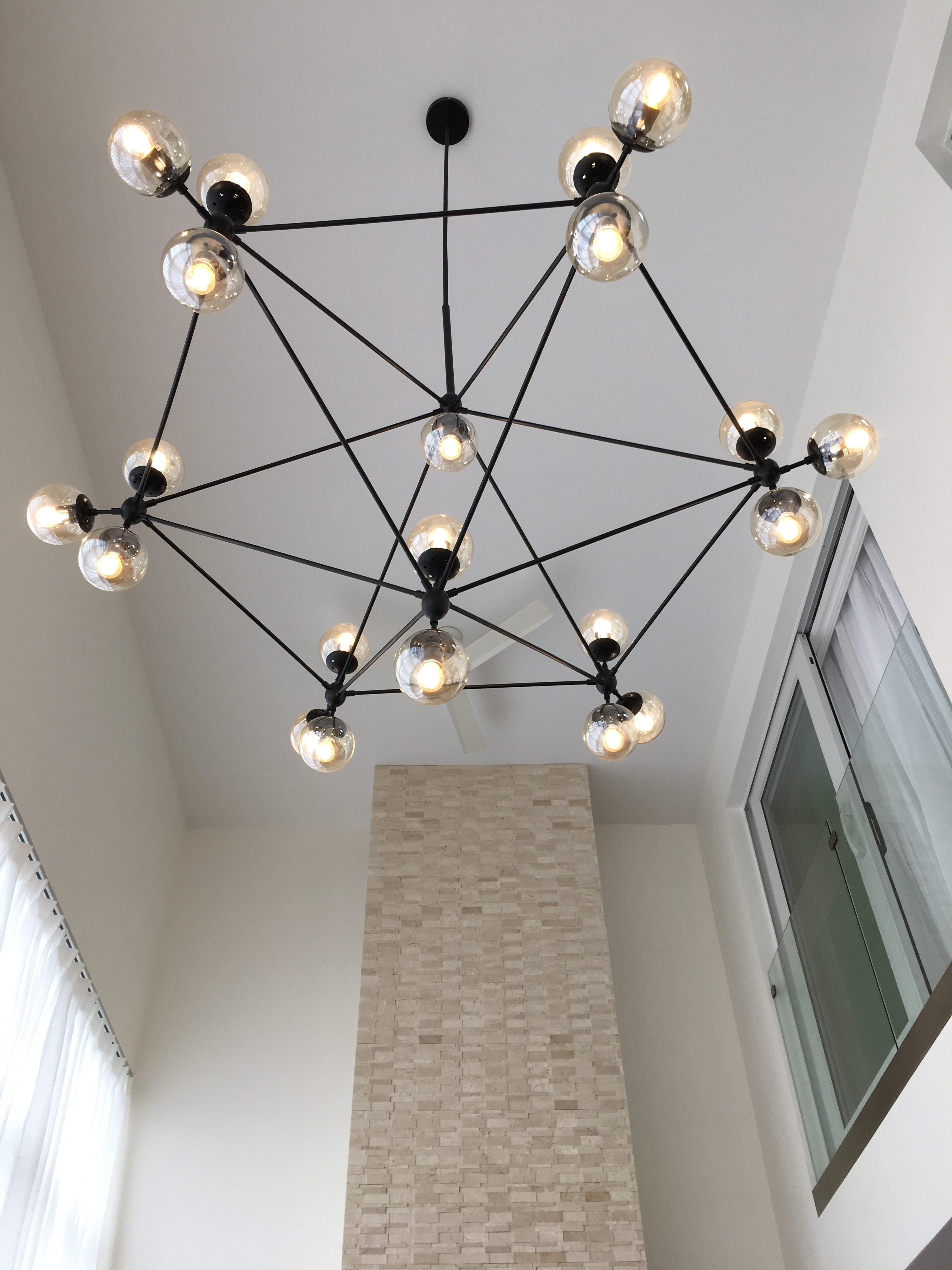 10/15/21-Light Black Diamond Industrial Glass Chandelier