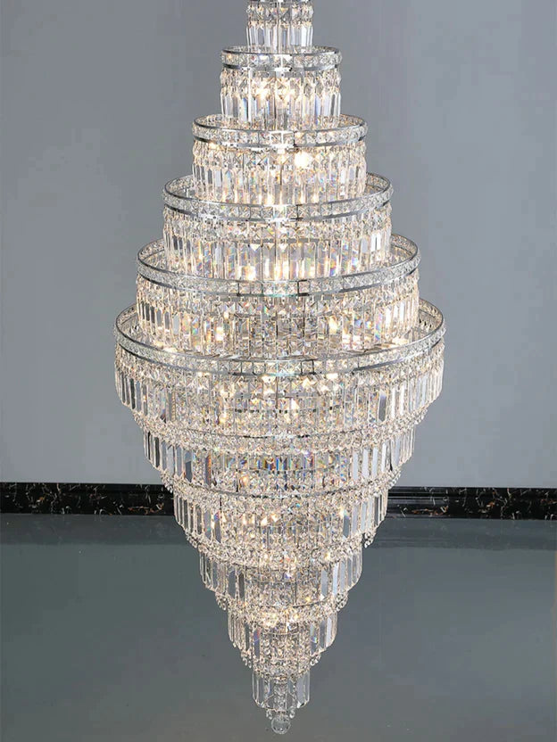 11-Tier  Extra Large Crystal Chandelier in Chrome Finish
