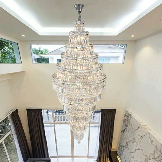 11-Tier  Extra Large Crystal Chandelier in Chrome Finish