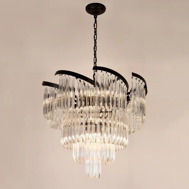 Twin Palms Round Crystal Chandelier