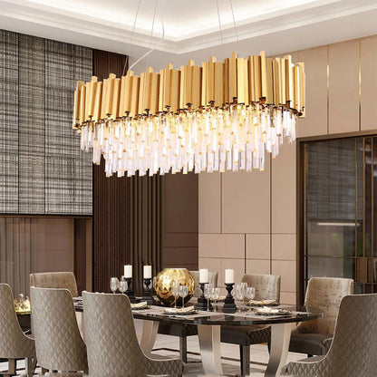 Blus Lighting Elian Oval Crystal Chandelier