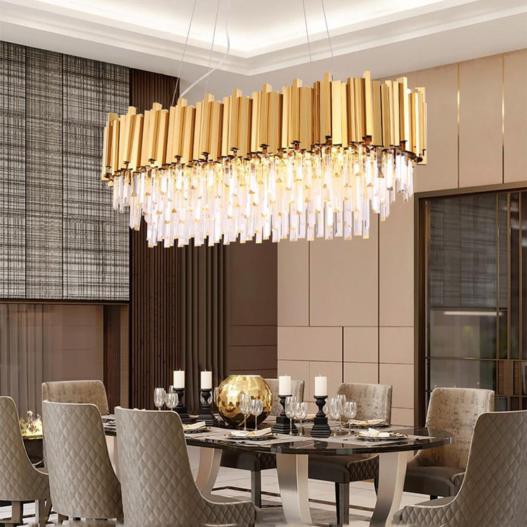 Blus Lighting Elian Oval Crystal Chandelier