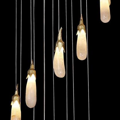 Gidyn Rock Crystal Eggplant Pendant Light