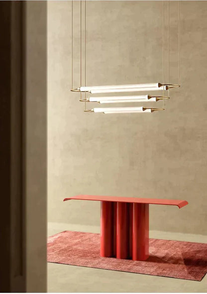 1/3-Layer Brass Ellipse Horizontal Extra Large LED Chandelier