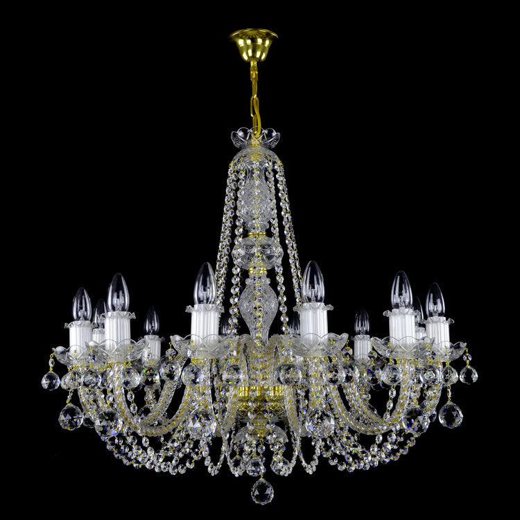 12/30-Light Candle Light Crystal Chandelier