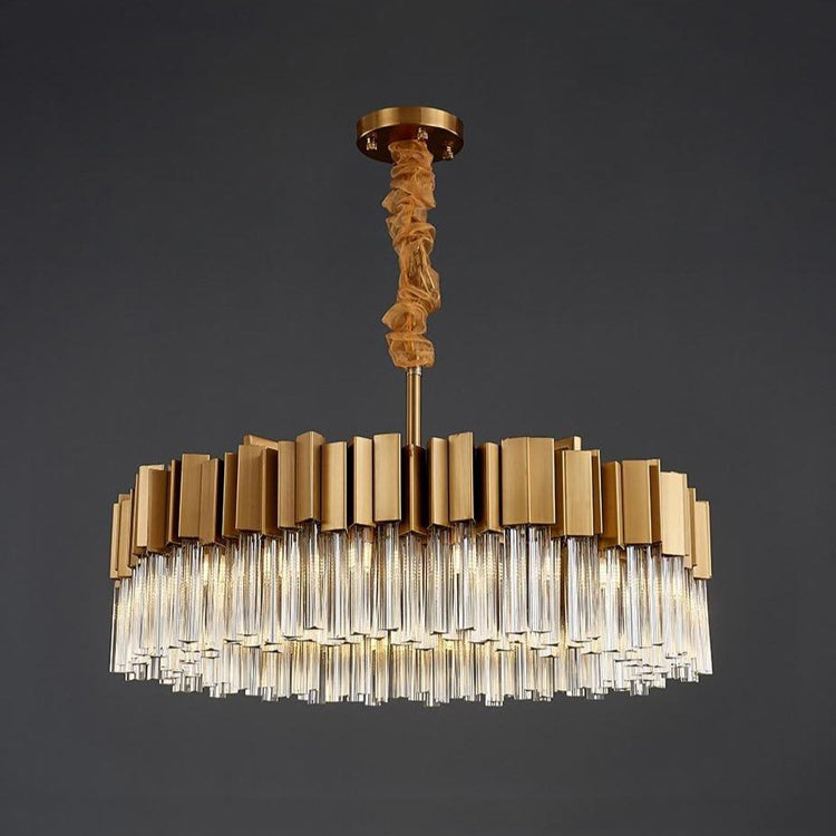 Blus Lighting Kubica Round Crystal Chandelier