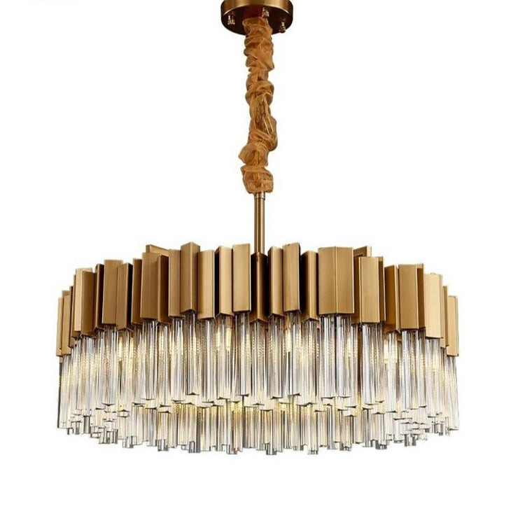 Blus Lighting Kubica Round Crystal Chandelier