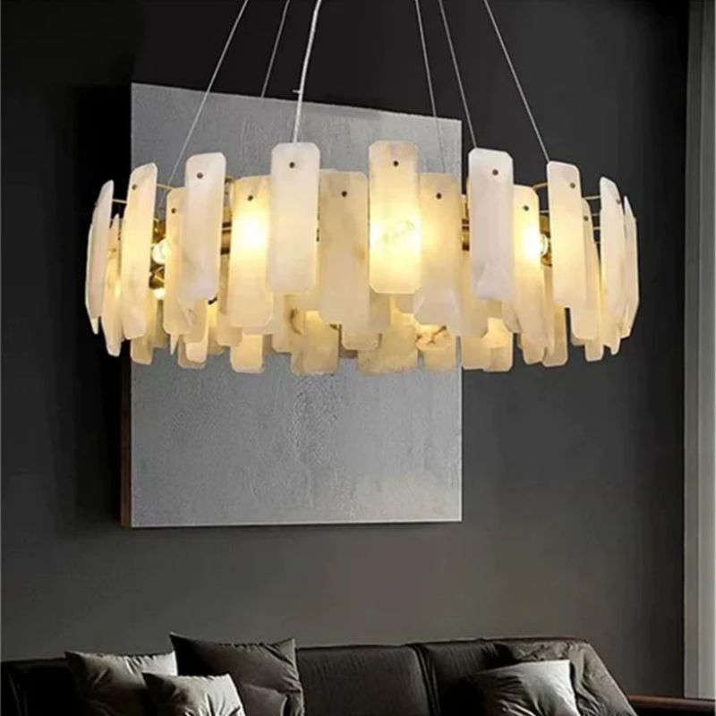 Blus Lighting Moira Alabaster Round Chandelier