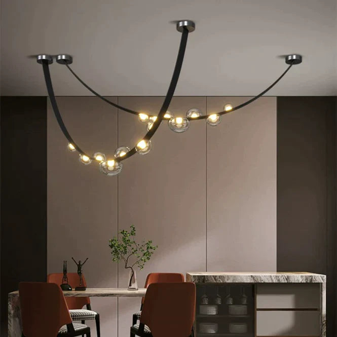 1/2-Leather Belt Glass Chandelier