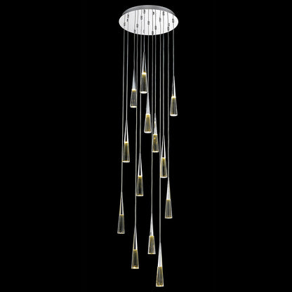 1/13/25-Light Polished Chrome Crystal LED Pendant
