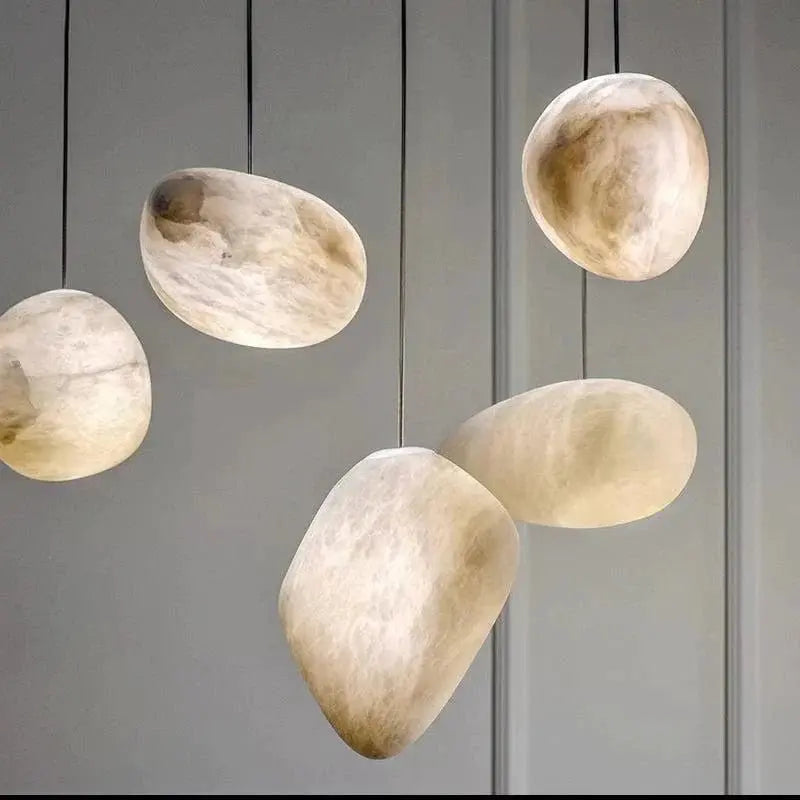 Alabaster Natural Stone Pendant Lights 5.9" D   Pendant [product_tags] Fabtiko