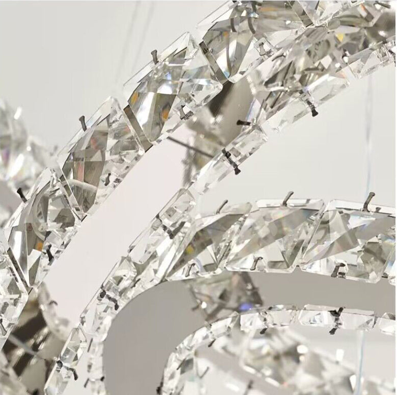 2022 New Oversized Modern Gold Multi-layered Ring Ceiling Crystal Chandelier For High Ceiling Living Room/ Dining Room/Foyer