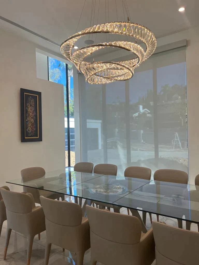 1/2/3/4-Rings Crystal Chandelier in Gold/Chrome Finish
