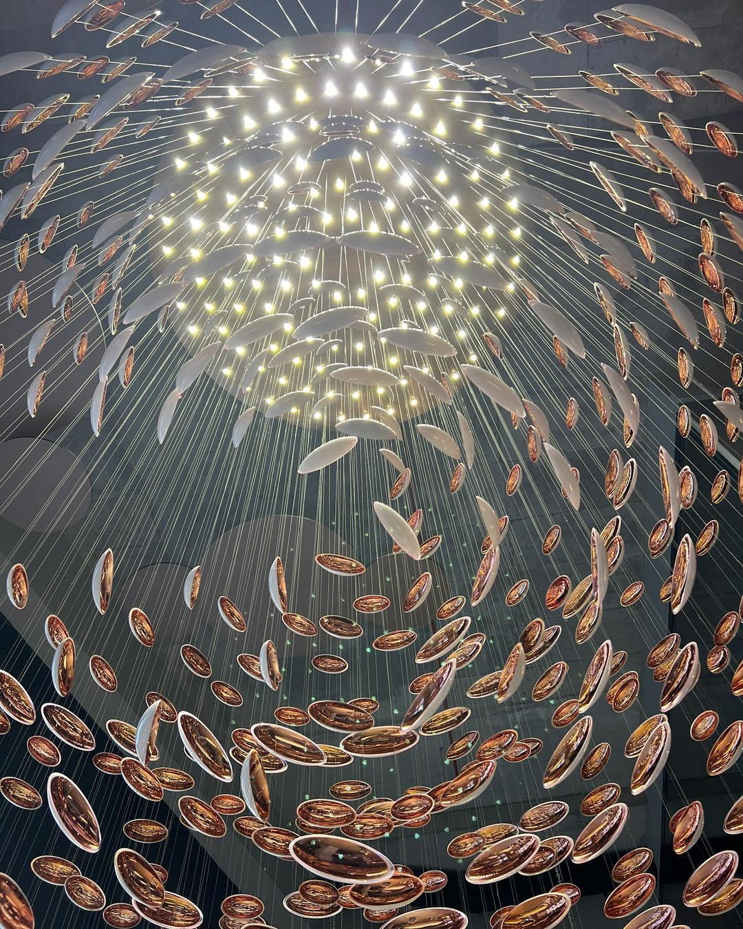 3-Color Spiral Egg Chandelier