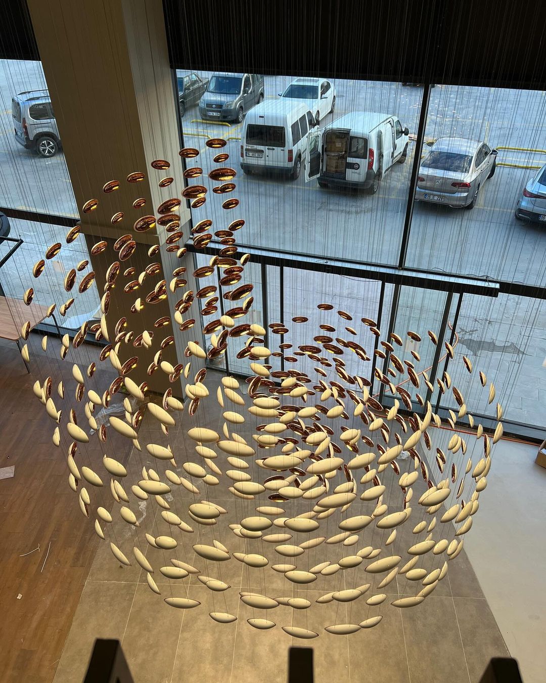3-Color Spiral Egg Chandelier
