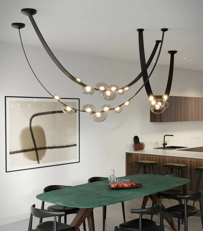 1/2-Leather Belt Glass Chandelier