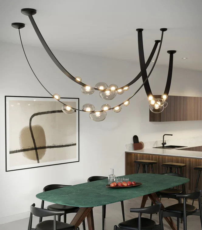 1/2-Leather Belt Glass Chandelier