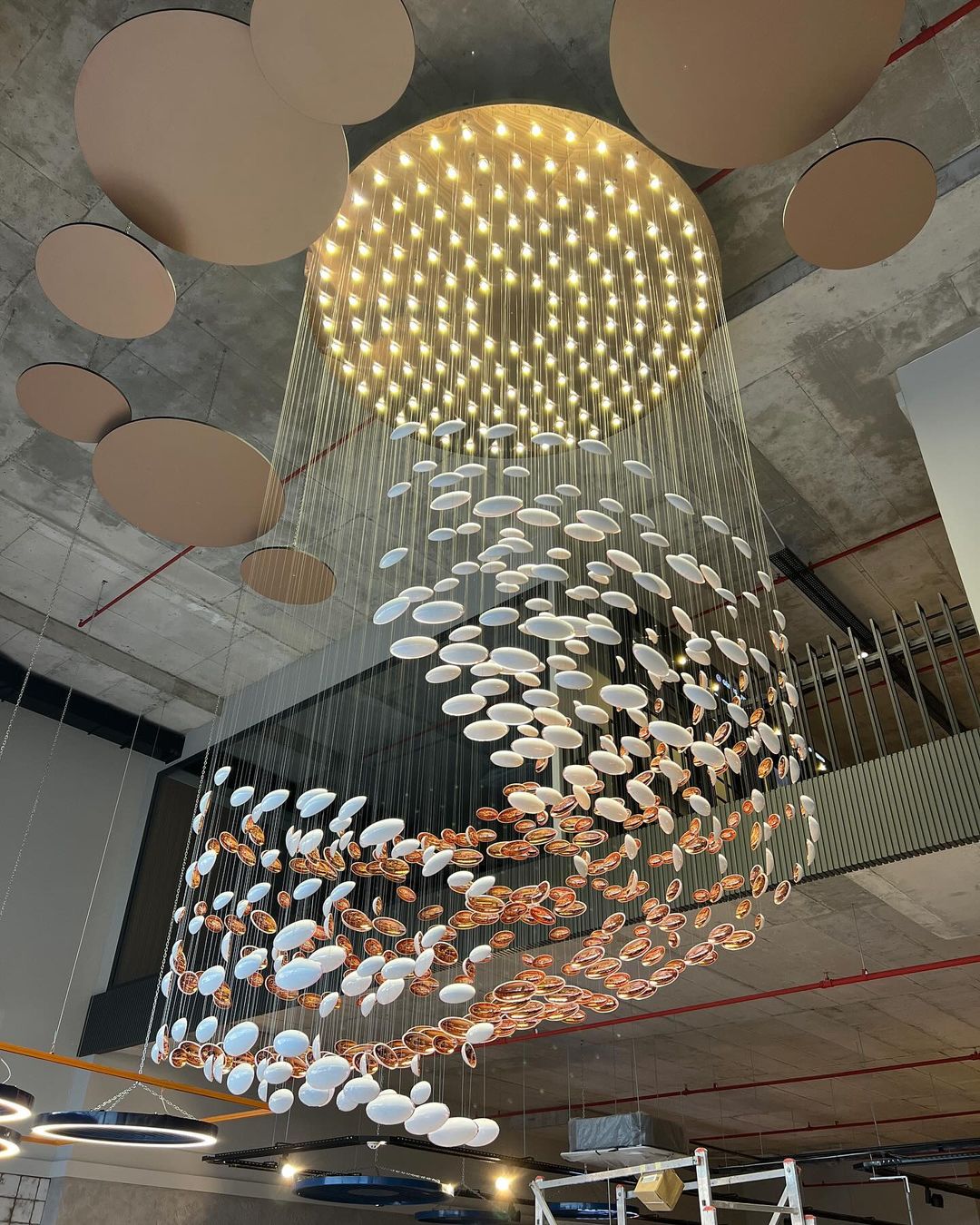 3-Color Spiral Egg Chandelier