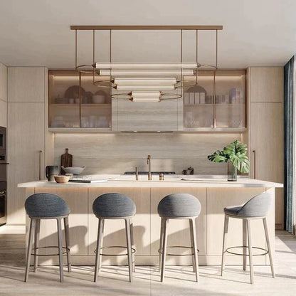 1/3-Layer Brass Ellipse Horizontal Extra Large LED Chandelier