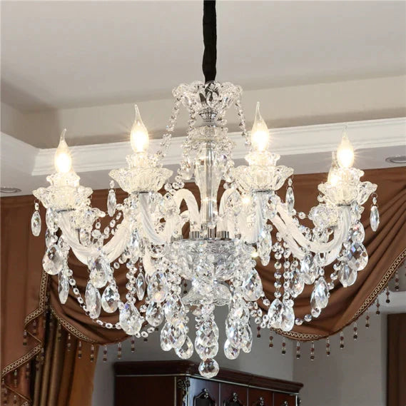 3/6/8/10/12/15/18/24/30/32-Light Antique European Candle Crystal Chandelier