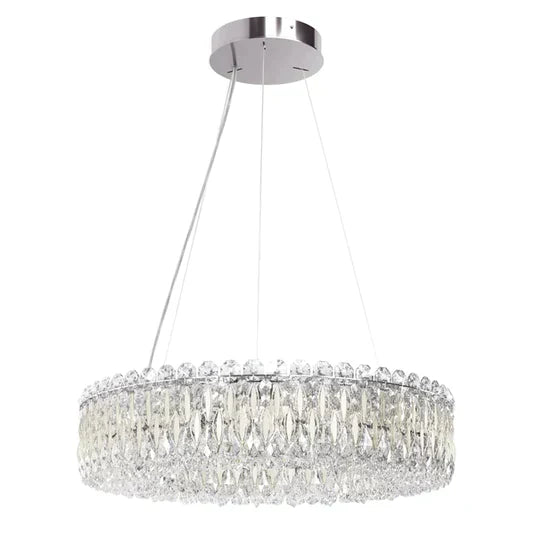 1-Tier Round Crystal Beads Drum Chandelier