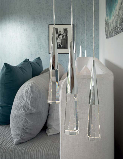 1/13/25-Light Polished Chrome Crystal LED Pendant