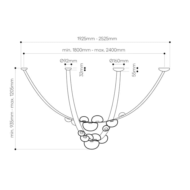 1/2-Leather Belt Glass Chandelier