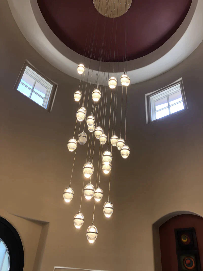 1/3/12/27-Light Crystal Cluster Bubble Pendant/Chandelier