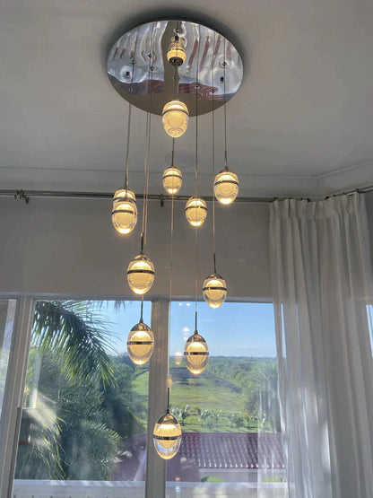 1/3/12/27-Light Crystal Cluster Bubble Pendant/Chandelier