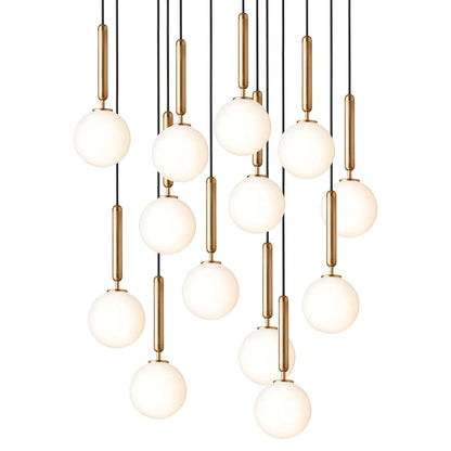 1/3/6/13-Globes Clear/White Glass Pendant Chandelier