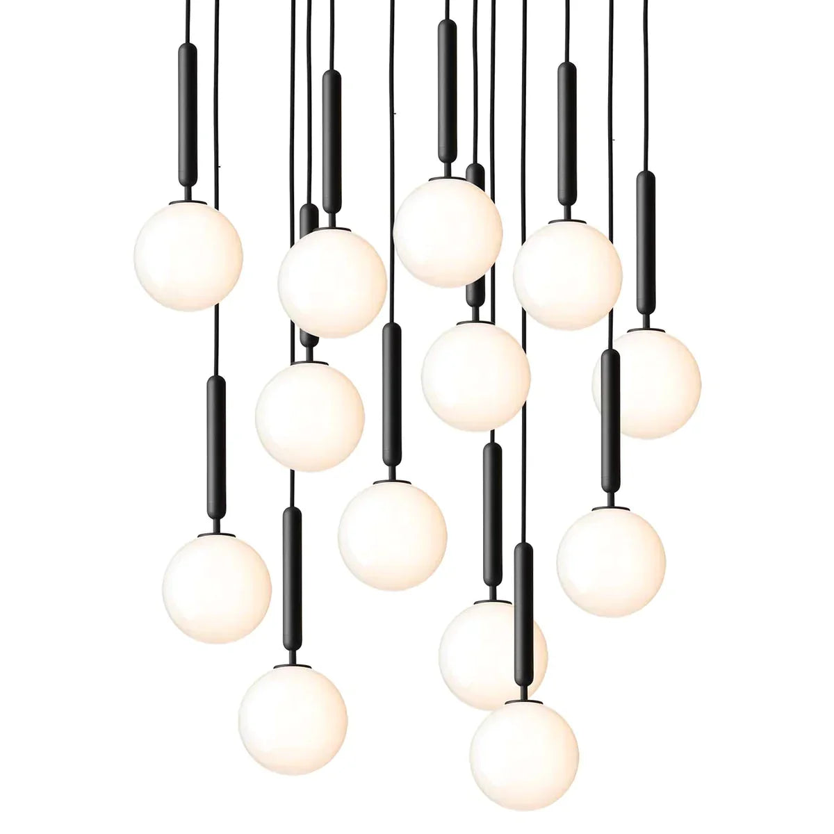 1/3/6/13-Globes Clear/White Glass Pendant Chandelier