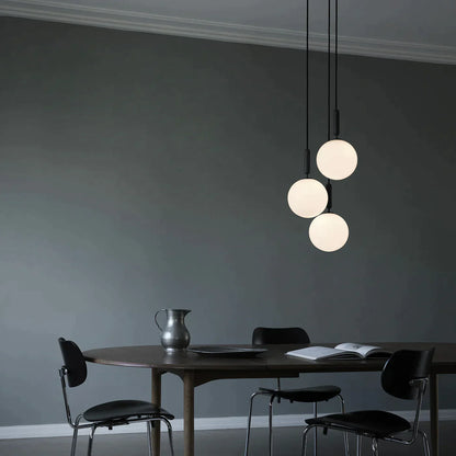 1/3/6/13-Globes Clear/White Glass Pendant Chandelier