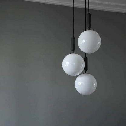 1/3/6/13-Globes Clear/White Glass Pendant Chandelier