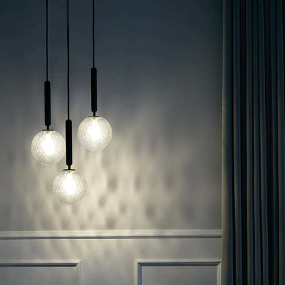 1/3/6/13-Globes Clear/White Glass Pendant Chandelier
