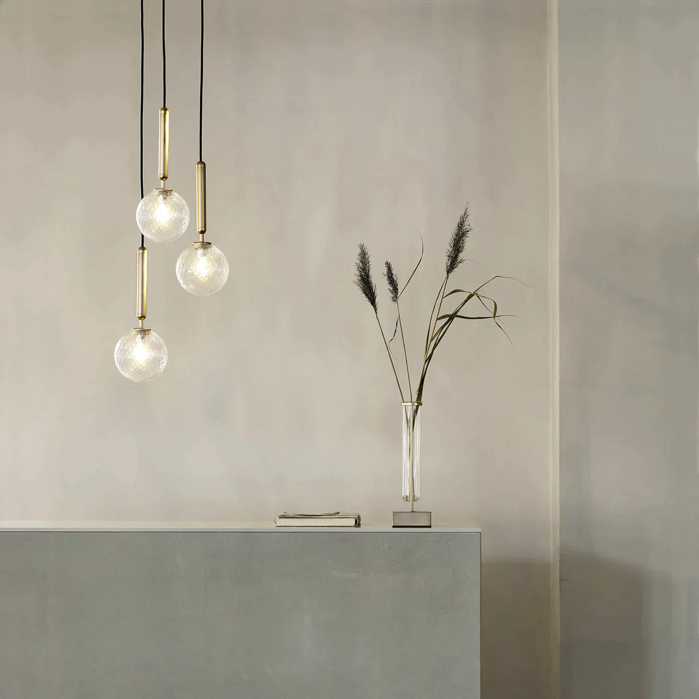 1/3/6/13-Globes Clear/White Glass Pendant Chandelier