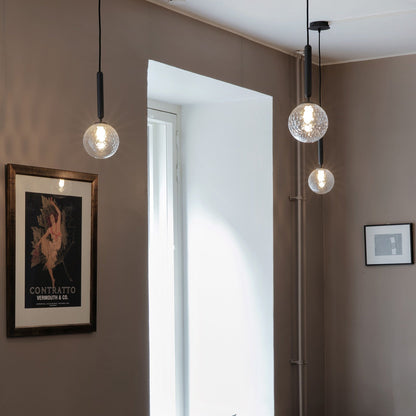 1/3/6/13-Globes Clear/White Glass Pendant Chandelier