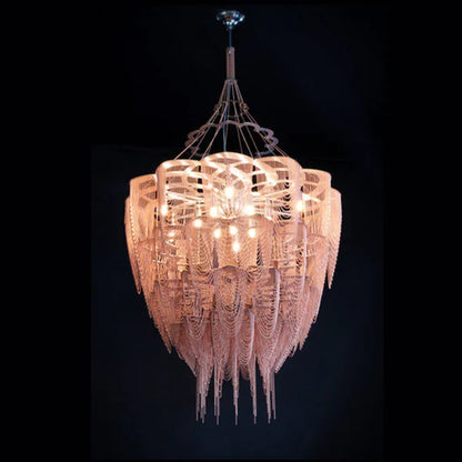13/19-Light Extra Large Creative Multi-tiered Personalized Tassel Chandelier