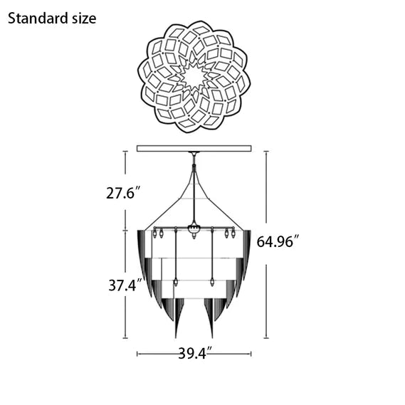 13/19-Light Extra Large Creative Multi-tiered Personalized Tassel Chandelier