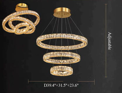 2/3/4/5/6/7/8/9-Rings Crystal Chandelier