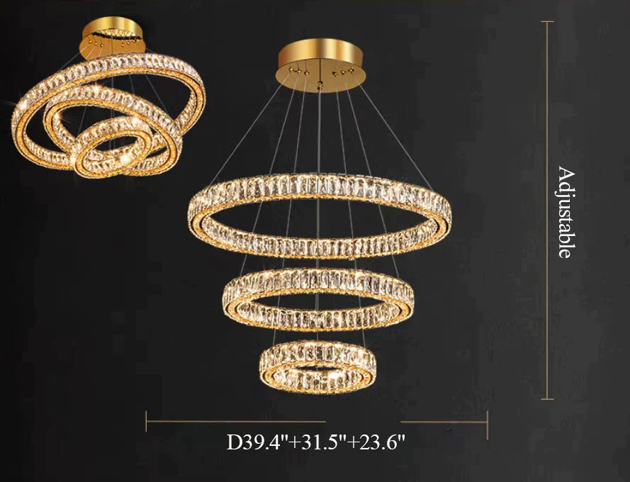 2/3/4/5/6/7/8/9-Rings Crystal Chandelier