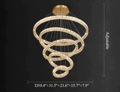 2/3/4/5/6/7/8/9-Rings Crystal Chandelier
