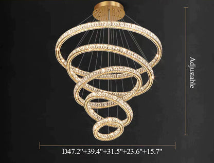 2/3/4/5/6/7/8/9-Rings Crystal Chandelier