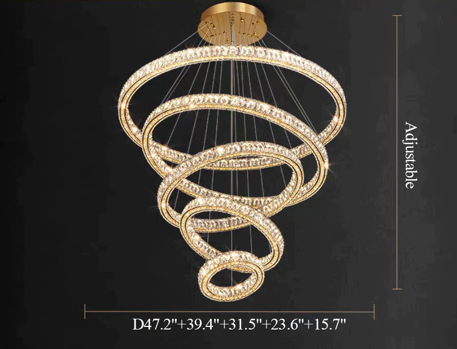 2/3/4/5/6/7/8/9-Rings Crystal Chandelier