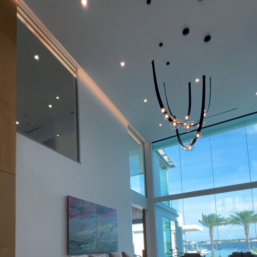 1/2-Leather Belt Glass Chandelier