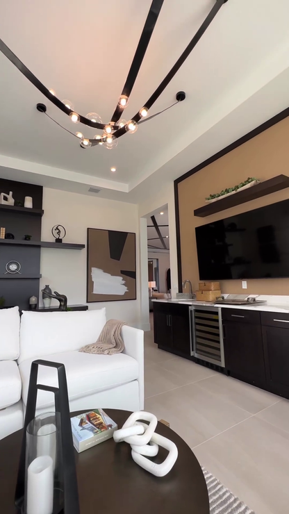 1/2-Leather Belt Glass Chandelier