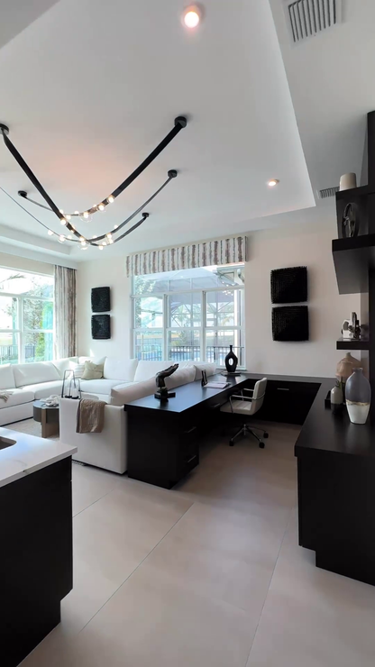 1/2-Leather Belt Glass Chandelier