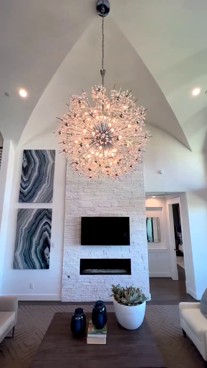 11/18/40-Light Starfire Ball Crystal Chandelier