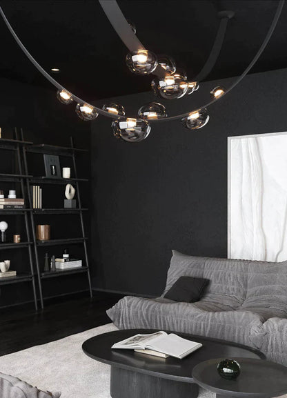 1/2-Leather Belt Glass Chandelier