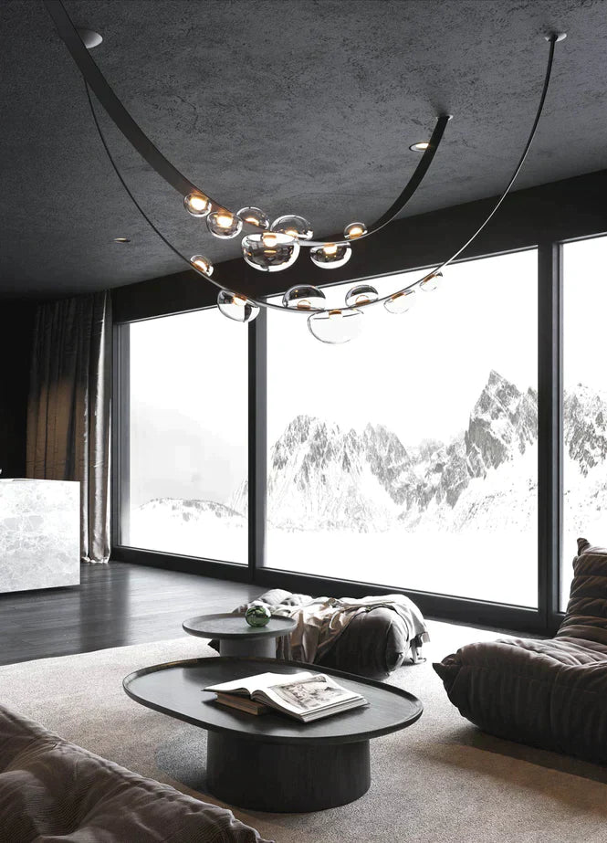 1/2-Leather Belt Glass Chandelier